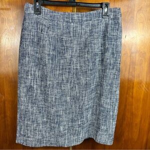 Pendleton Womens Pencil Skirt Sz 10P Blue White Cotton Blend